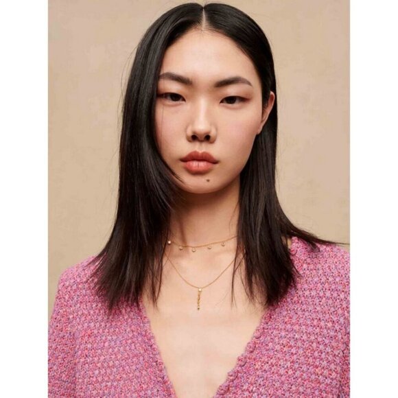 💕MAJE💕 Tweed Effect Knit Cardigan ~ Pink Size FR 1 = US Small NWOT - Picture 7 of 16